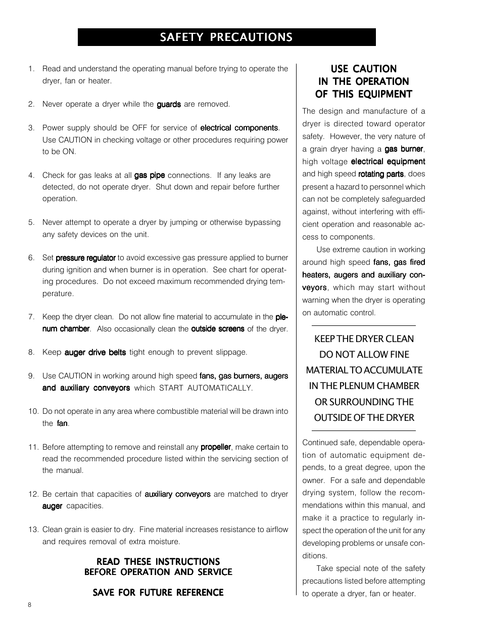 Safety precautions | Grain Systems PNEG-573 User Manual | Page 8 / 86