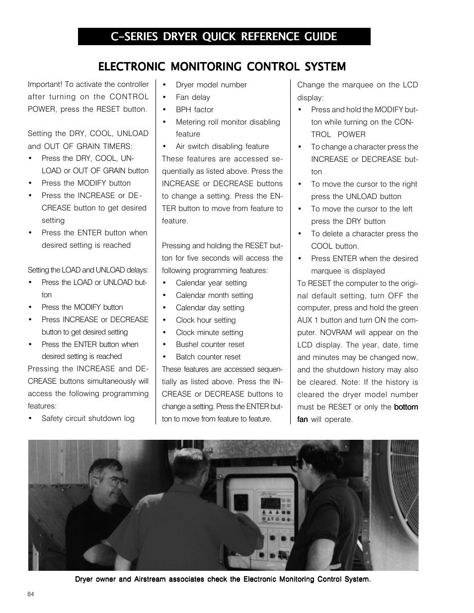C-series dryer quick reference guide | Grain Systems PNEG-573 User Manual | Page 84 / 86