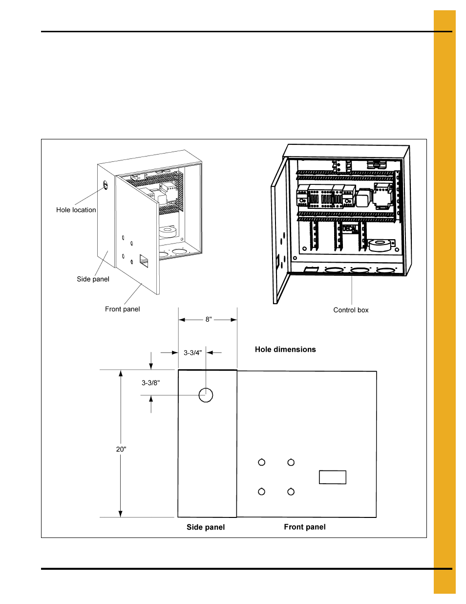 Control panel conduit hole (pre-june 2010) | Grain Systems Bucket Elevtors, Conveyors, Series II Sweeps PNEG-1366 User Manual | Page 19 / 60