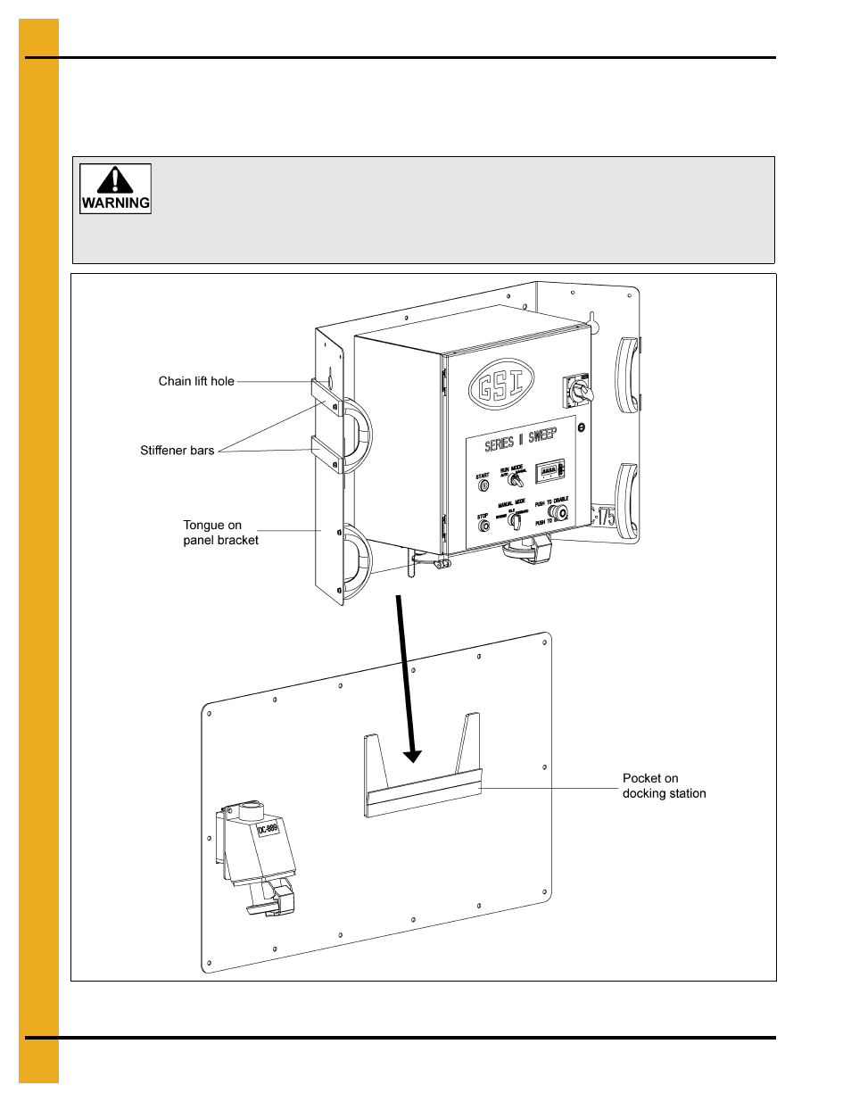 Place control panel into docking station | Grain Systems Bucket Elevtors, Conveyors, Series II Sweeps PNEG-1366 User Manual | Page 24 / 60