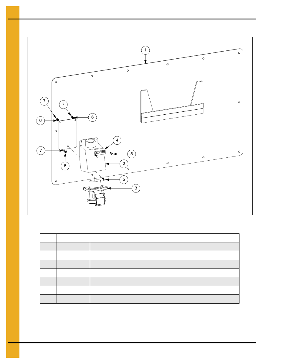 Lift base dock assembly (gk80110), Parts list | Grain Systems Bucket Elevtors, Conveyors, Series II Sweeps PNEG-1366 User Manual | Page 56 / 60