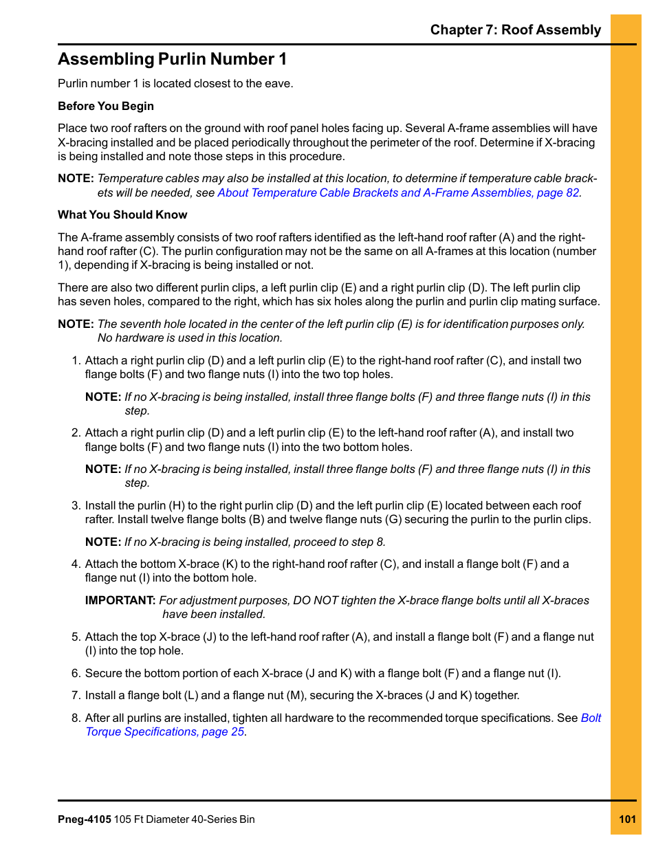 Assembling purlin number 1 | Grain Systems Tanks PNEG-4105 User Manual | Page 101 / 178