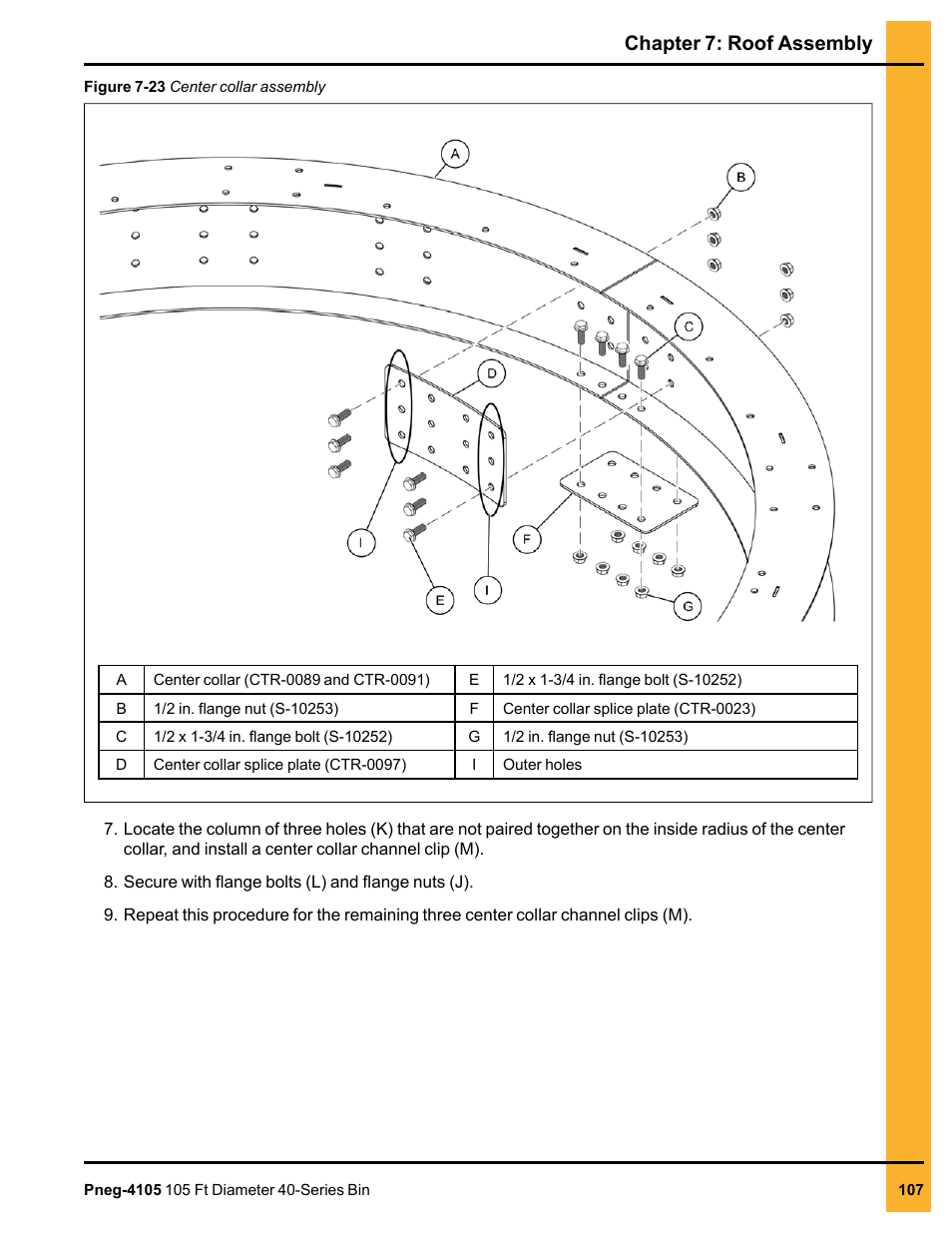 Chapter 7: roof assembly | Grain Systems Tanks PNEG-4105 User Manual | Page 107 / 178