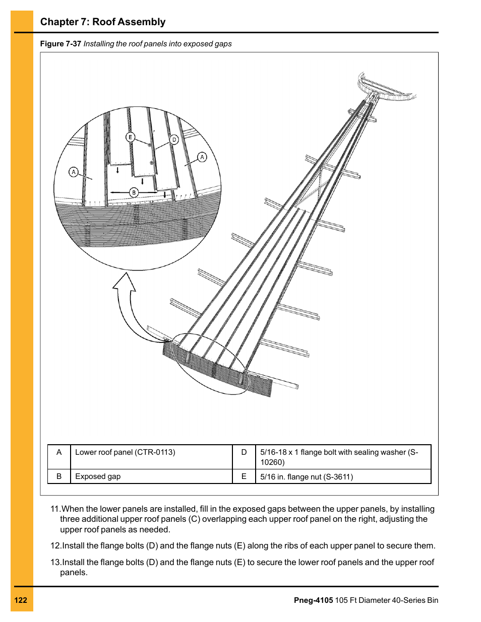 Chapter 7: roof assembly | Grain Systems Tanks PNEG-4105 User Manual | Page 122 / 178