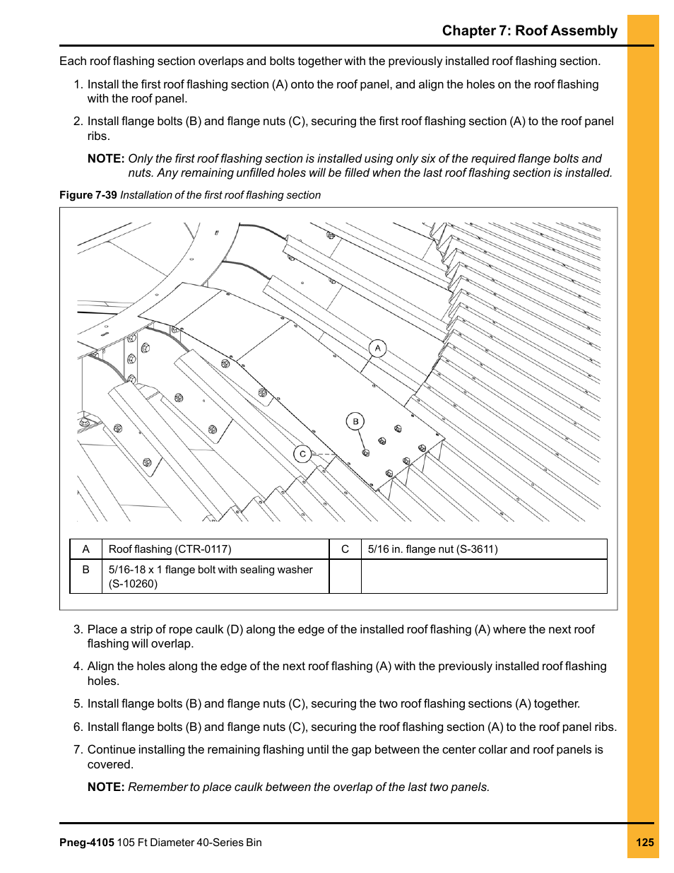 Chapter 7: roof assembly | Grain Systems Tanks PNEG-4105 User Manual | Page 125 / 178