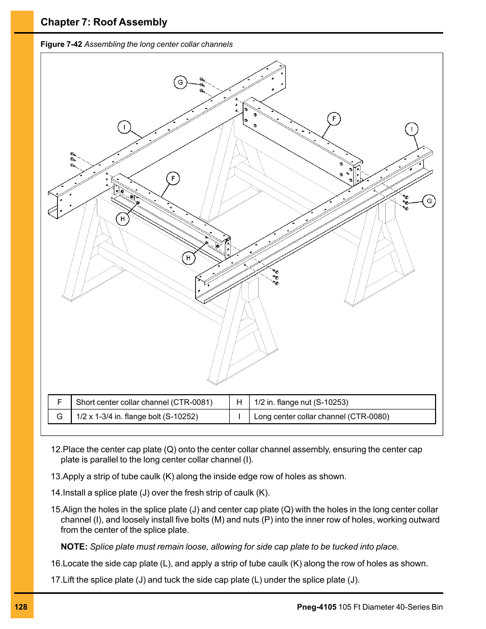 Chapter 7: roof assembly | Grain Systems Tanks PNEG-4105 User Manual | Page 128 / 178