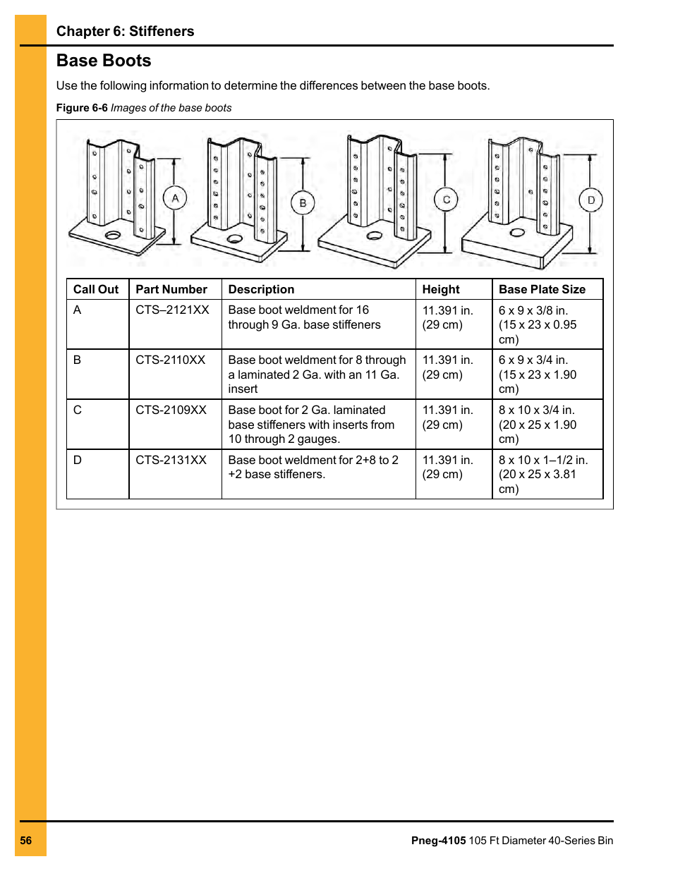 Base boots | Grain Systems Tanks PNEG-4105 User Manual | Page 56 / 178