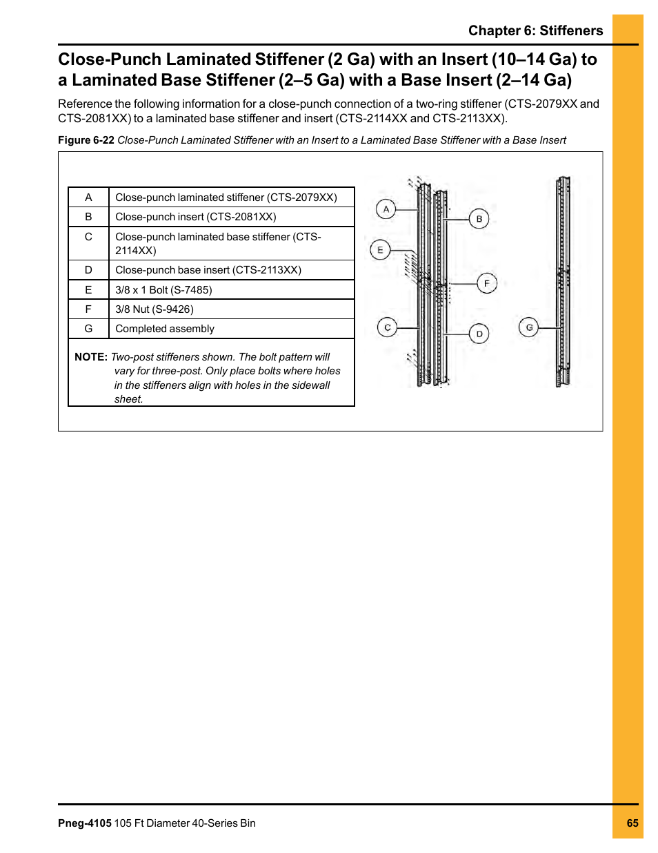 Ga) with a base insert (2–14 ga), Ener (2–5 ga) with a base insert (2–14 ga), Chapter 6: stiffeners | Grain Systems Tanks PNEG-4105 User Manual | Page 65 / 178