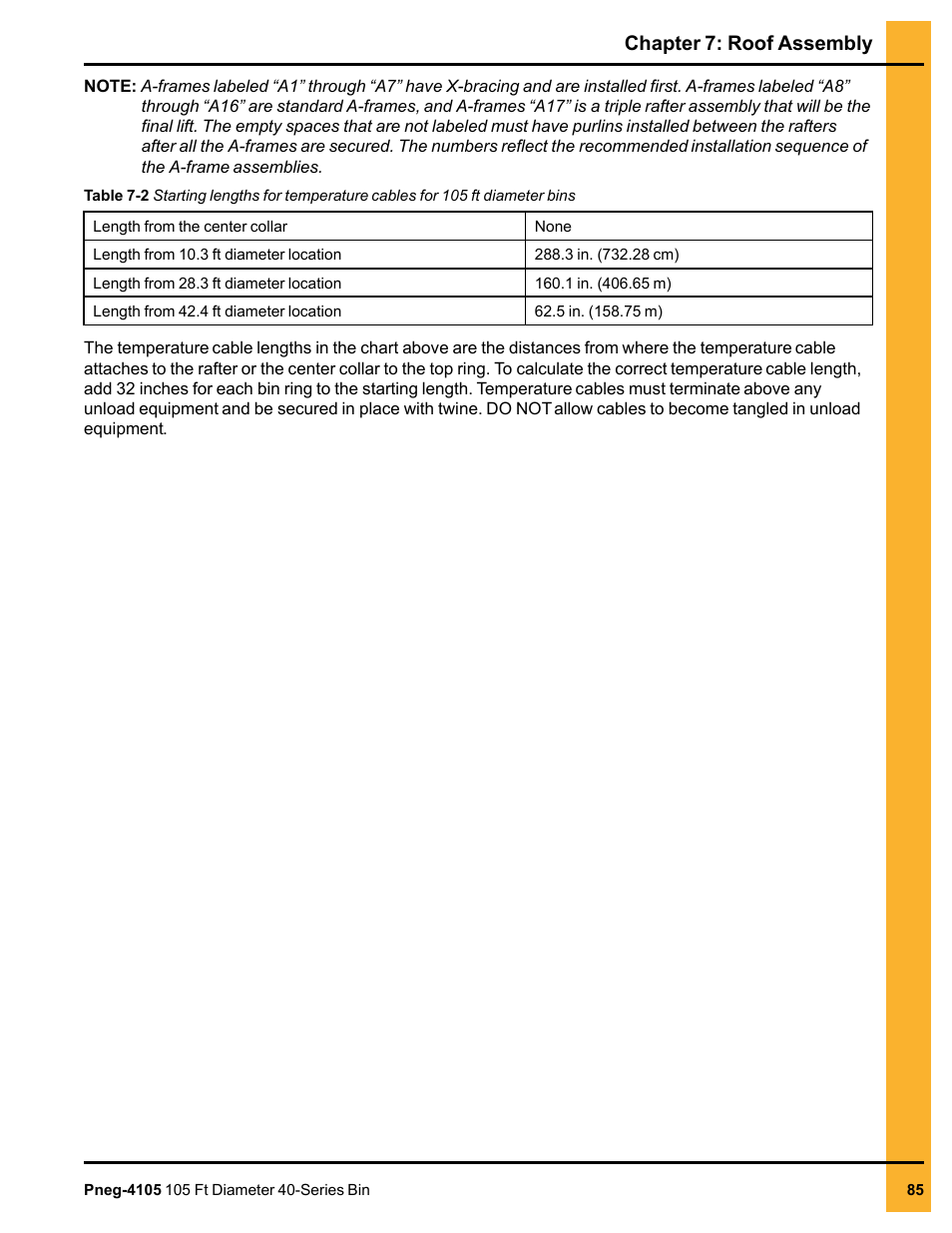 Chapter 7: roof assembly | Grain Systems Tanks PNEG-4105 User Manual | Page 85 / 178