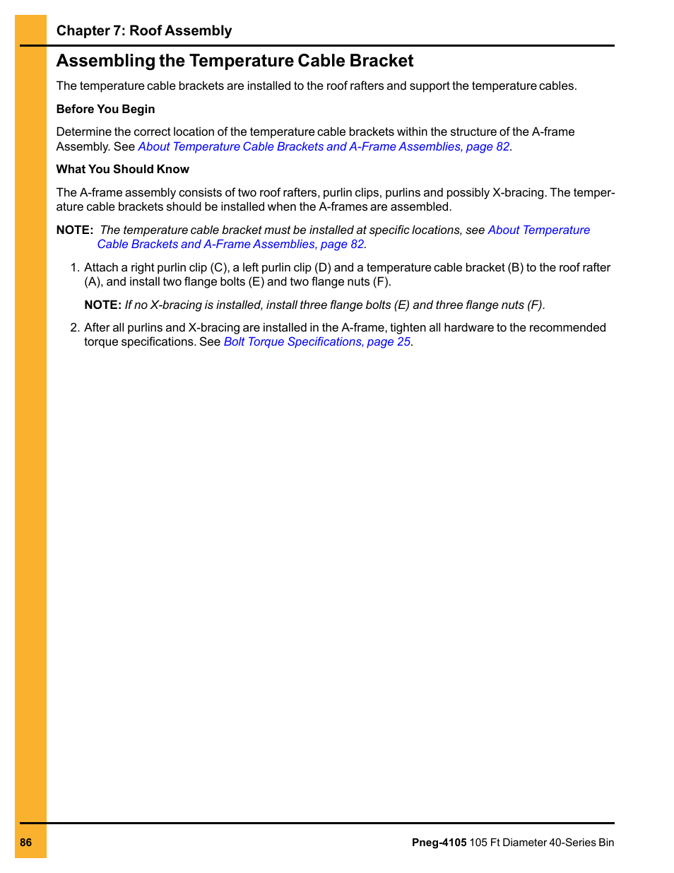 Assembling the temperature cable bracket | Grain Systems Tanks PNEG-4105 User Manual | Page 86 / 178