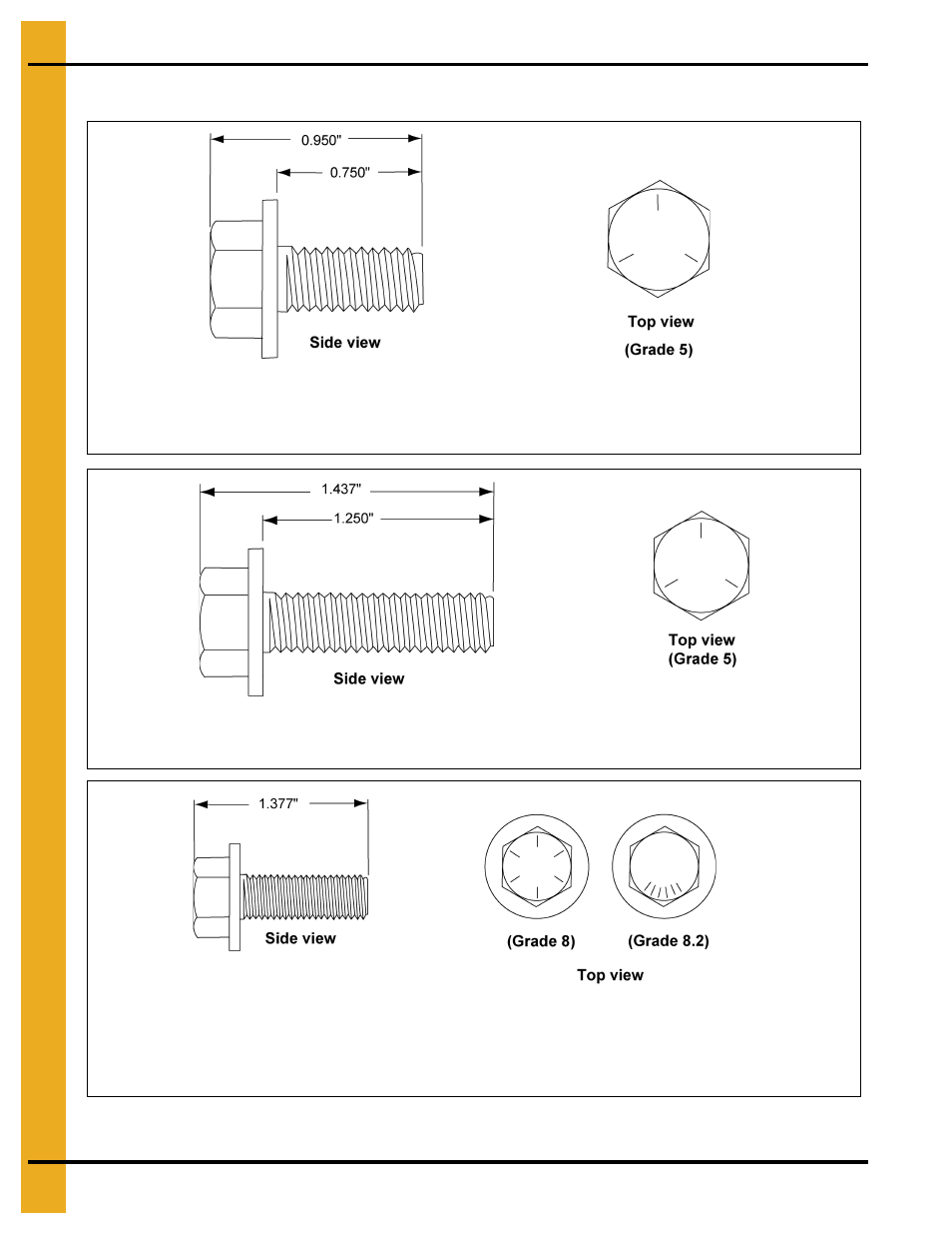 Bolt and nut usage, Chapter 3 bolt and nut usage, Bolt usage | Grain Systems Tanks PNEG-1092 User Manual | Page 16 / 88