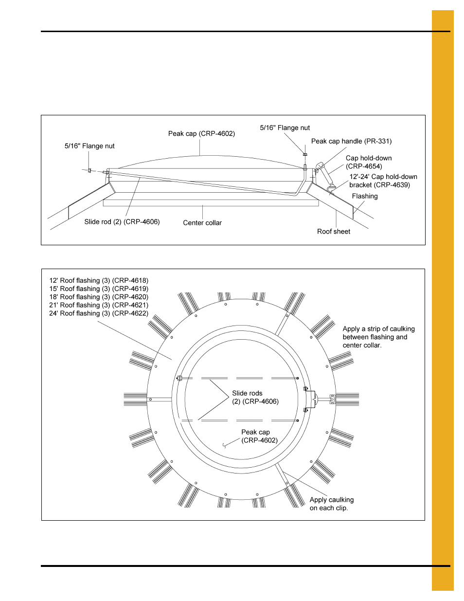 Roof assembly for 12' through 24' bins (continued) | Grain Systems Tanks PNEG-1092 User Manual | Page 29 / 88