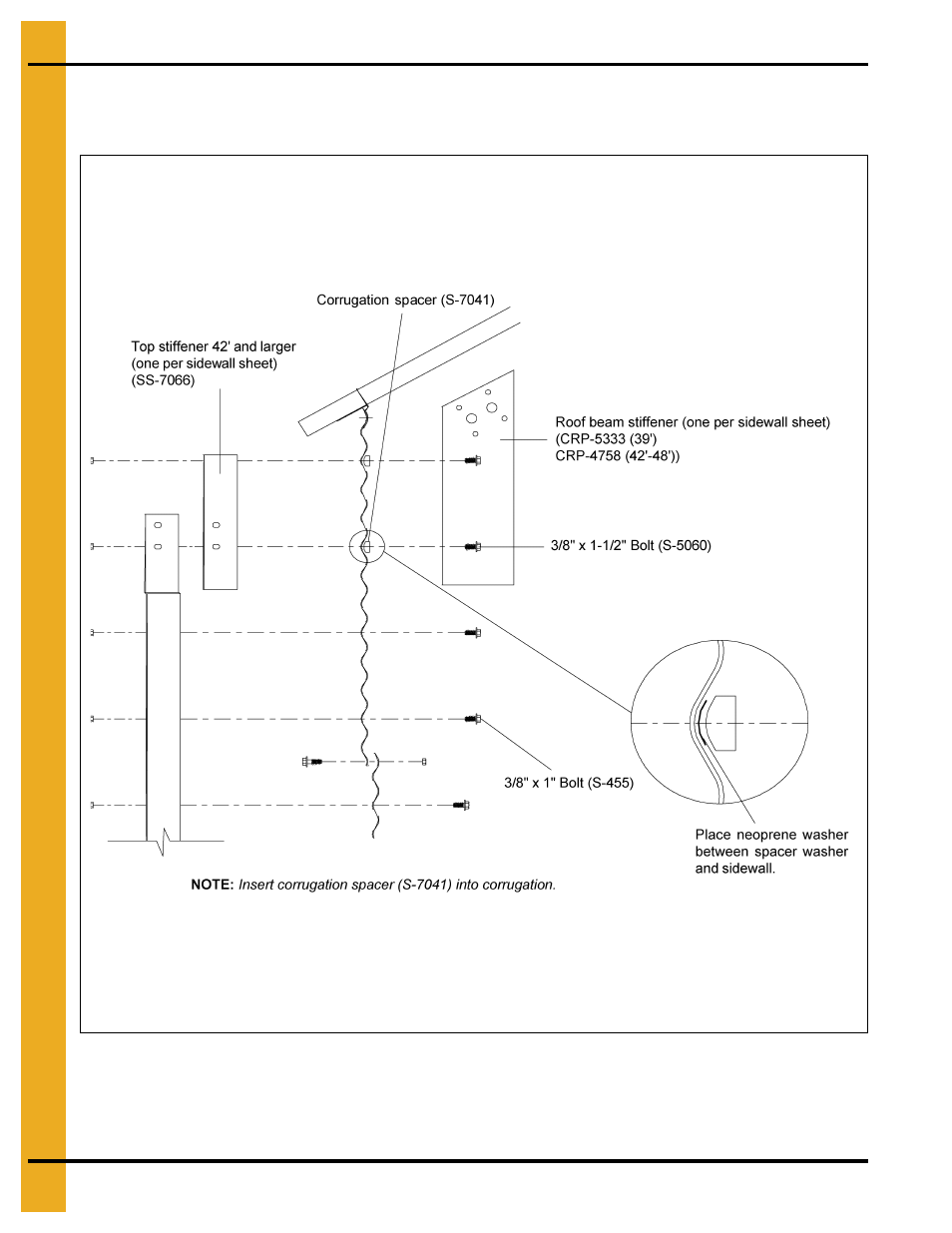 Roof stiffener location and detail | Grain Systems Tanks PNEG-1092 User Manual | Page 46 / 88