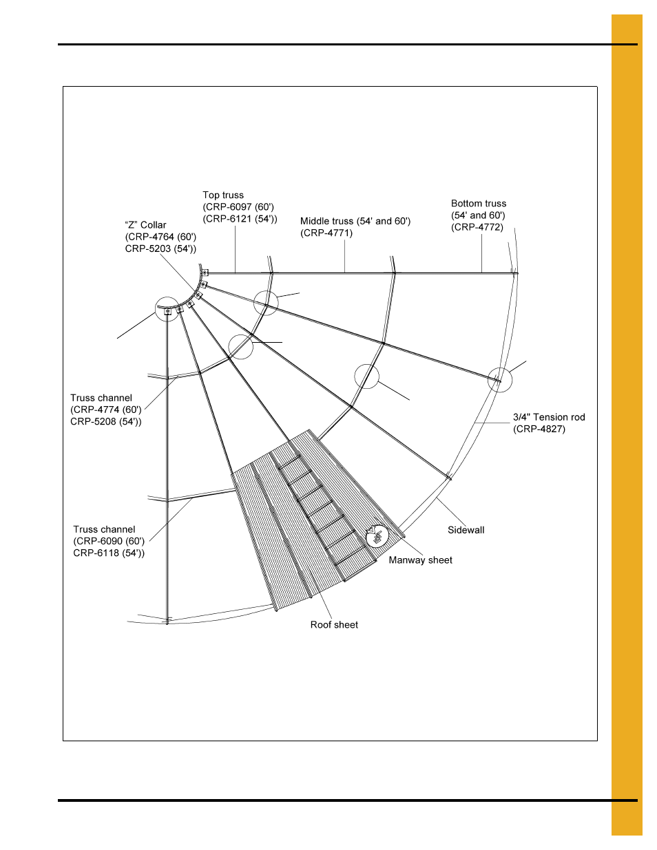 54' and 60' commercial roof assembly instructions, Roof assembly instructions | Grain Systems Tanks PNEG-1092 User Manual | Page 59 / 88