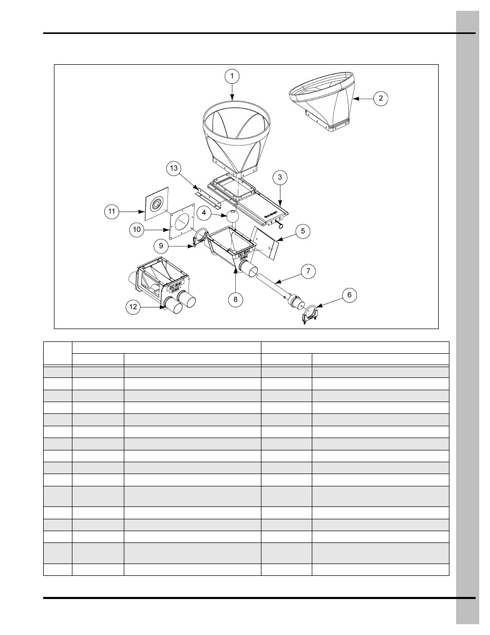 Model 300, 350 and hr unloader and anchor assembly, Parts list | Grain Systems Bin Accessories PNEG-914 User Manual | Page 41 / 64