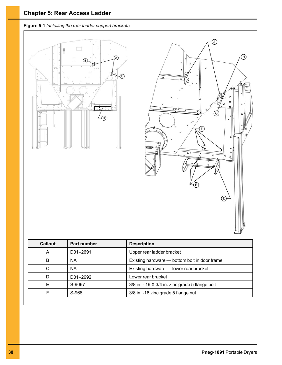 Chapter 5: rear access ladder | Grain Systems PNEG-1891 User Manual | Page 30 / 68