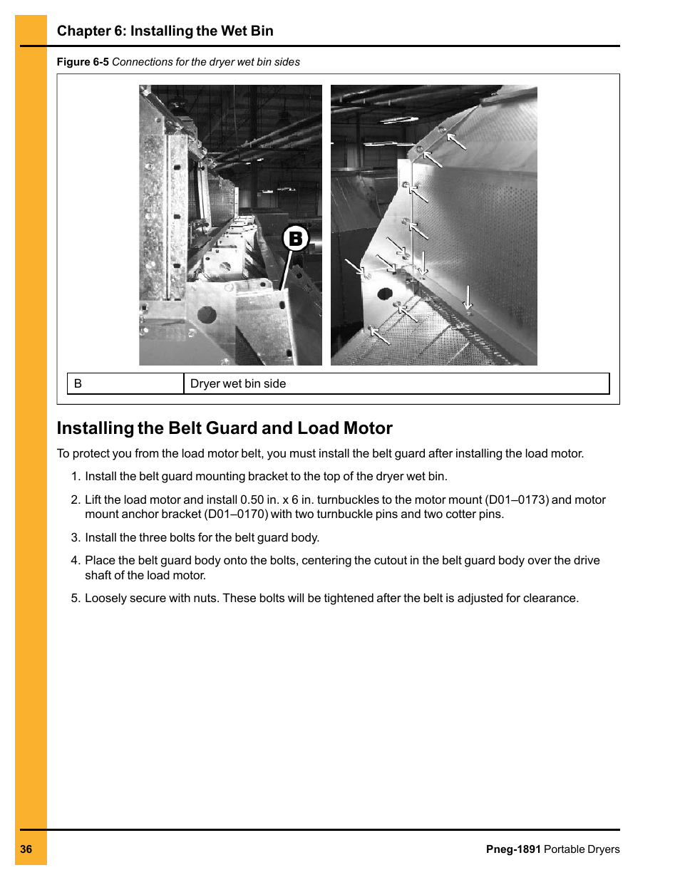 Installing the belt guard and load motor, Figure | Grain Systems PNEG-1891 User Manual | Page 36 / 68