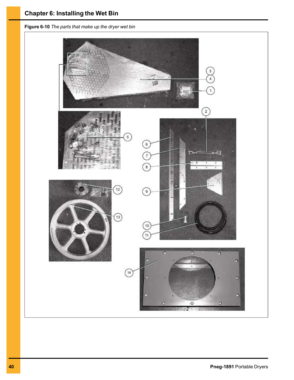 Chapter 6: installing the wet bin | Grain Systems PNEG-1891 User Manual | Page 40 / 68