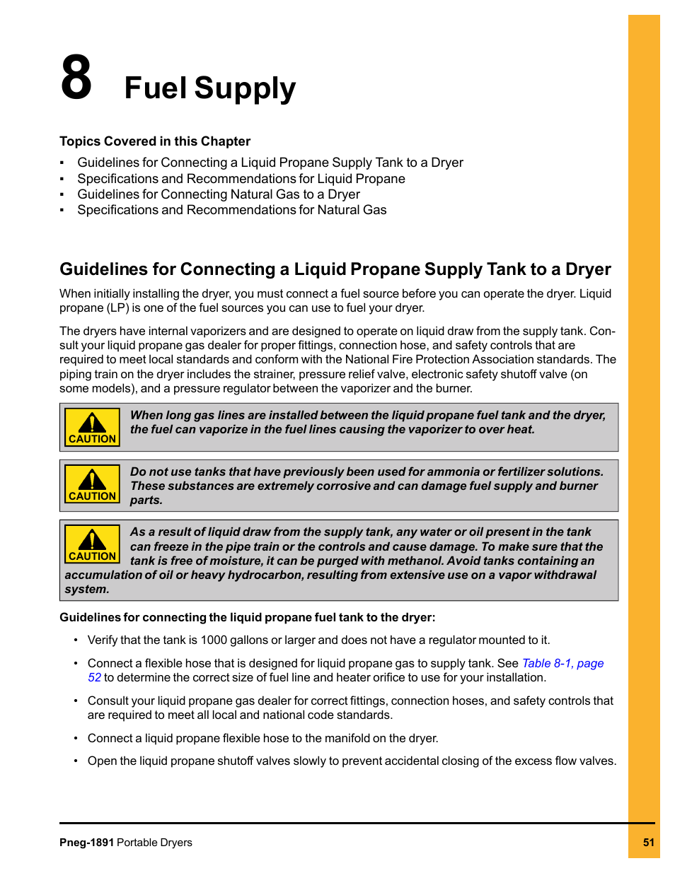 Chapter 8 fuel supply, Chapter 8, Fuel supply | Grain Systems PNEG-1891 User Manual | Page 51 / 68