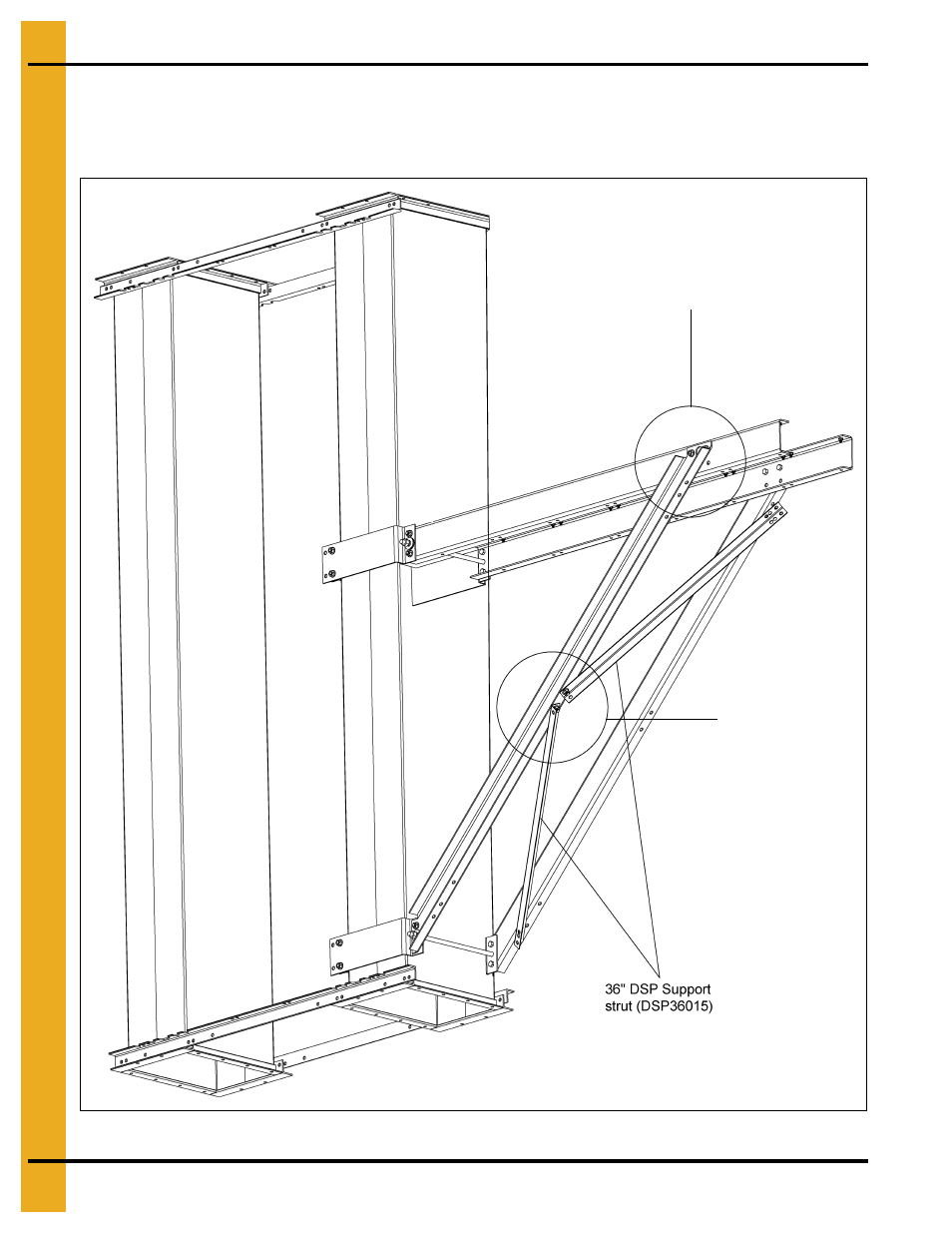 Cross braces for knee braces, 6 x 6 distributor platforms | Grain Systems Bucket Elevtors, Conveyors, Series II Sweeps PNEG-1849 User Manual | Page 102 / 116