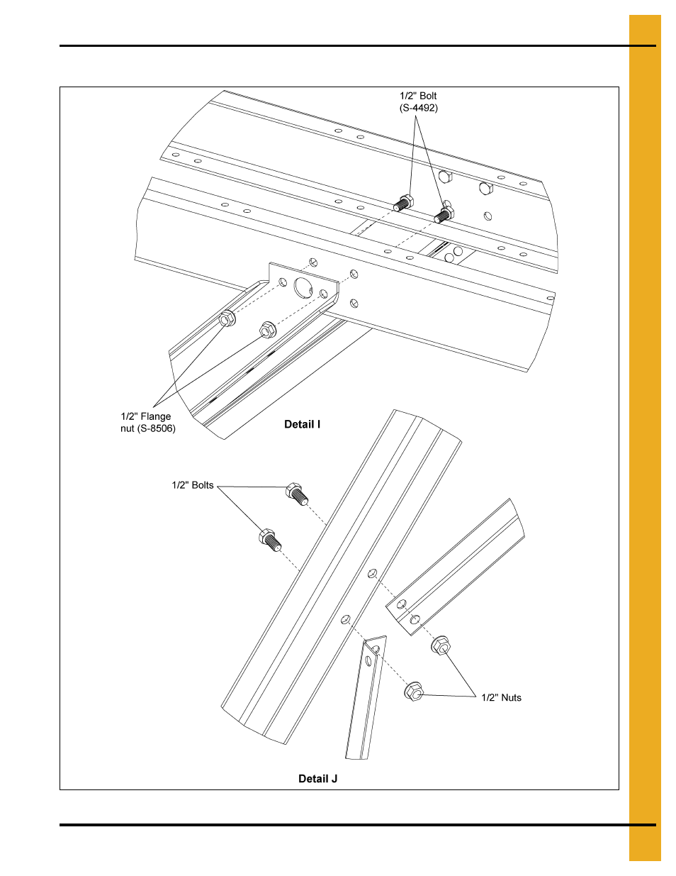 Cross braces for knee braces (continued) | Grain Systems Bucket Elevtors, Conveyors, Series II Sweeps PNEG-1849 User Manual | Page 103 / 116