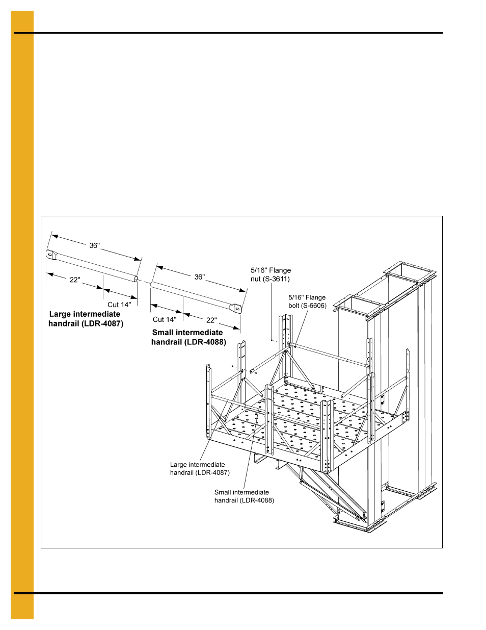 Intermediate handrail | Grain Systems Bucket Elevtors, Conveyors, Series II Sweeps PNEG-1849 User Manual | Page 108 / 116