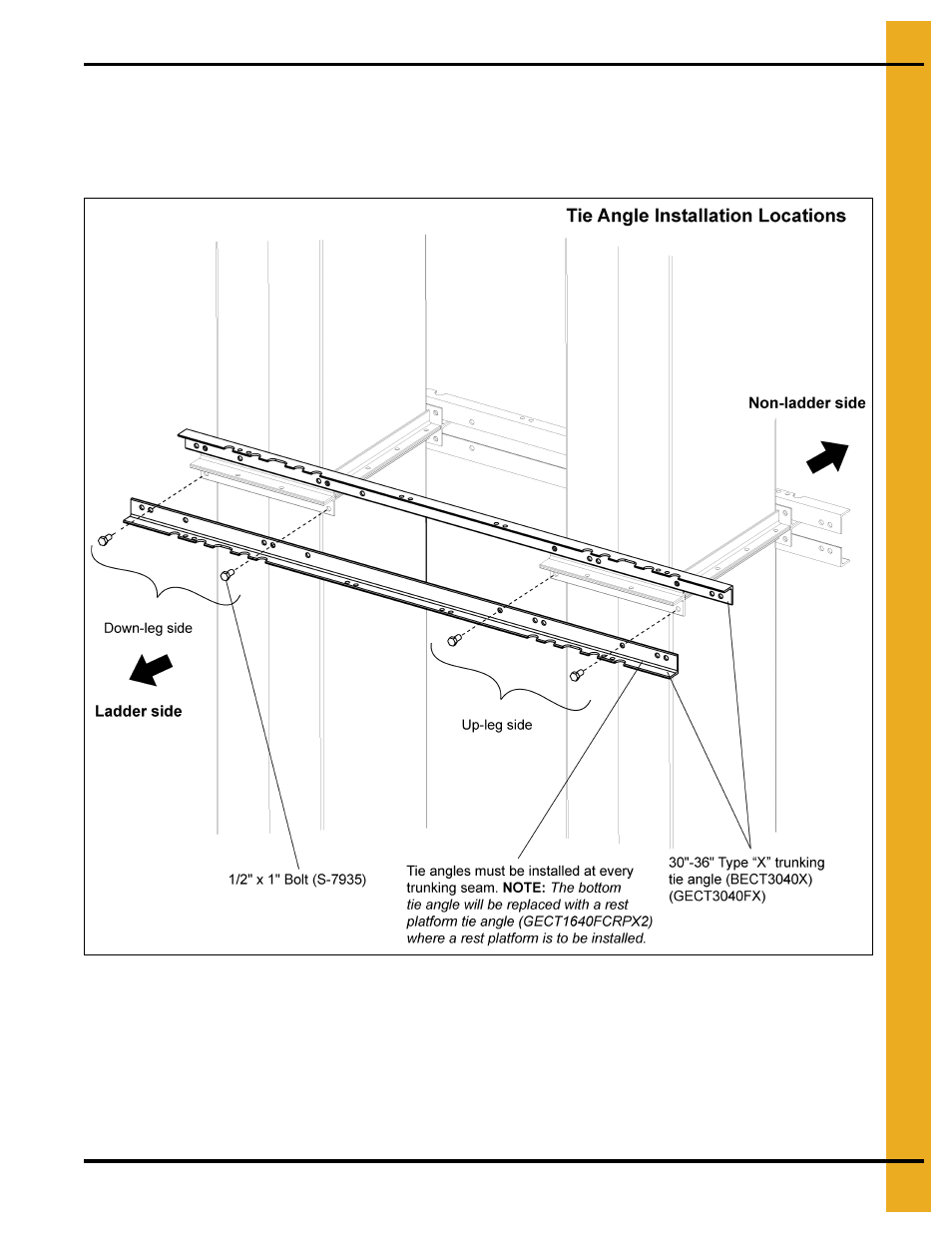 Tie angles to trunking | Grain Systems Bucket Elevtors, Conveyors, Series II Sweeps PNEG-1849 User Manual | Page 25 / 116