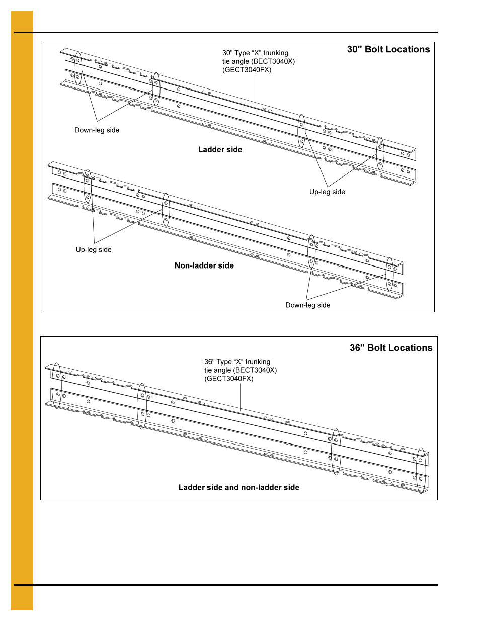For the co, Tie angles, ladders and safety cages | Grain Systems Bucket Elevtors, Conveyors, Series II Sweeps PNEG-1849 User Manual | Page 26 / 116