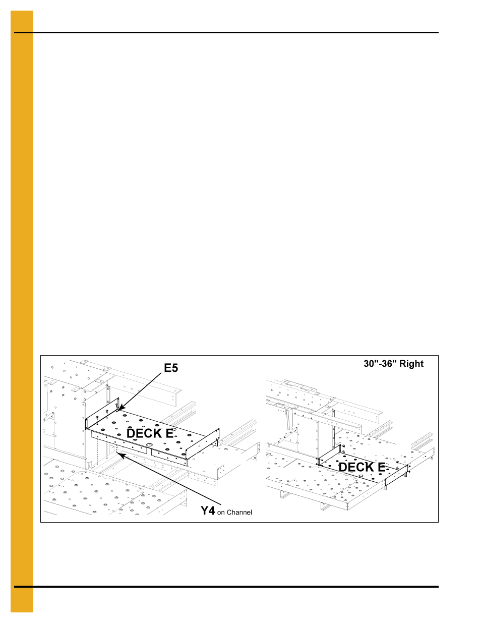 Attach third cross deck support channel to decking, Deck c deck a deck c | Grain Systems Bucket Elevtors, Conveyors, Series II Sweeps PNEG-1849 User Manual | Page 58 / 116