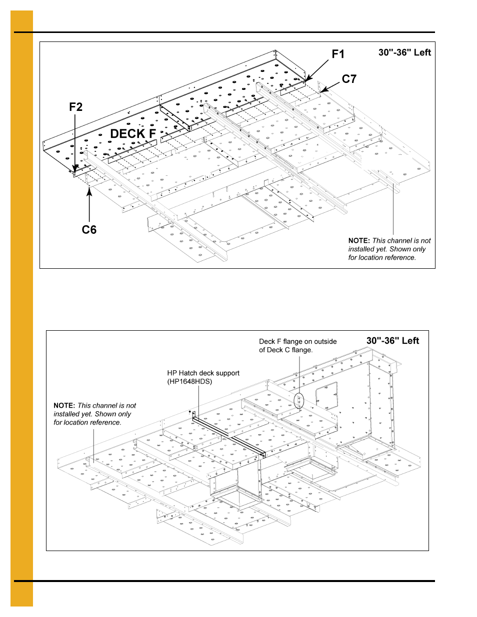 Of deck c flange, Deck c deck a | Grain Systems Bucket Elevtors, Conveyors, Series II Sweeps PNEG-1849 User Manual | Page 72 / 116