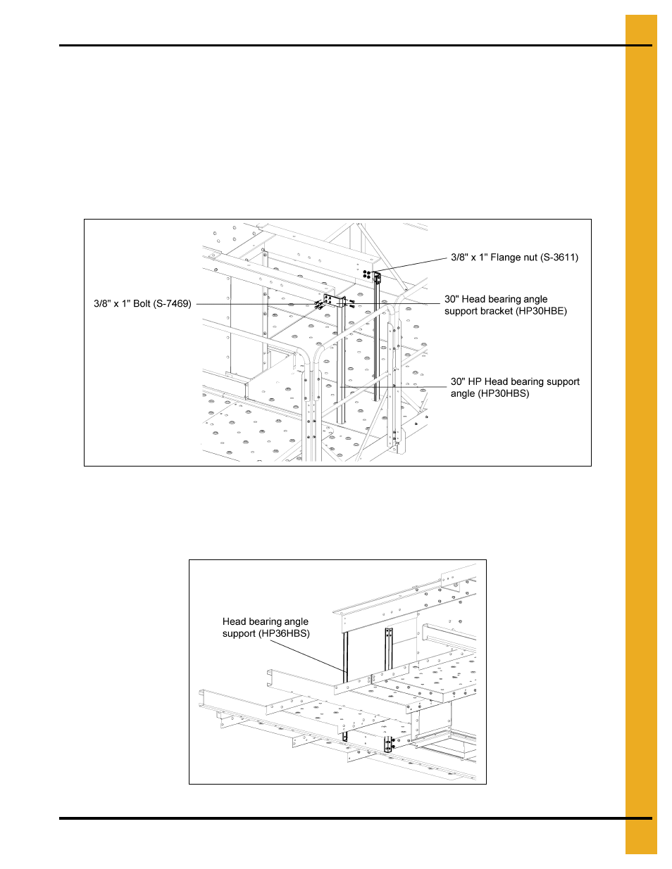 30"-36" head platform post, rails and bracing | Grain Systems Bucket Elevtors, Conveyors, Series II Sweeps PNEG-1849 User Manual | Page 75 / 116