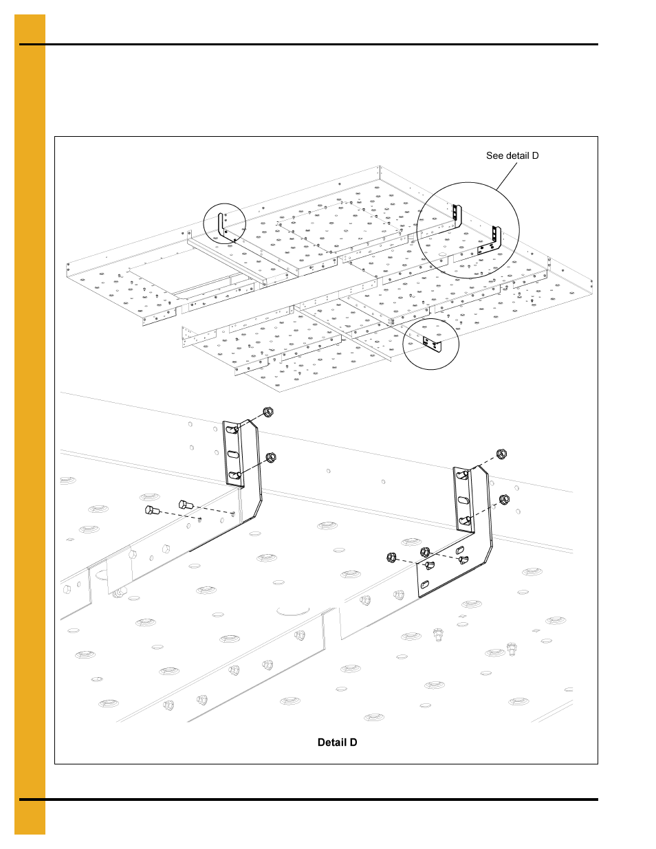 Attach handrail supports to deck e, Deck e | Grain Systems Bucket Elevtors, Conveyors, Series II Sweeps PNEG-1849 User Manual | Page 76 / 116