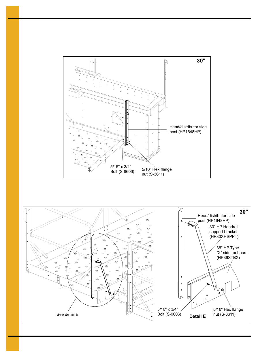 Install head side posts, For 30" side posts | Grain Systems Bucket Elevtors, Conveyors, Series II Sweeps PNEG-1849 User Manual | Page 78 / 116