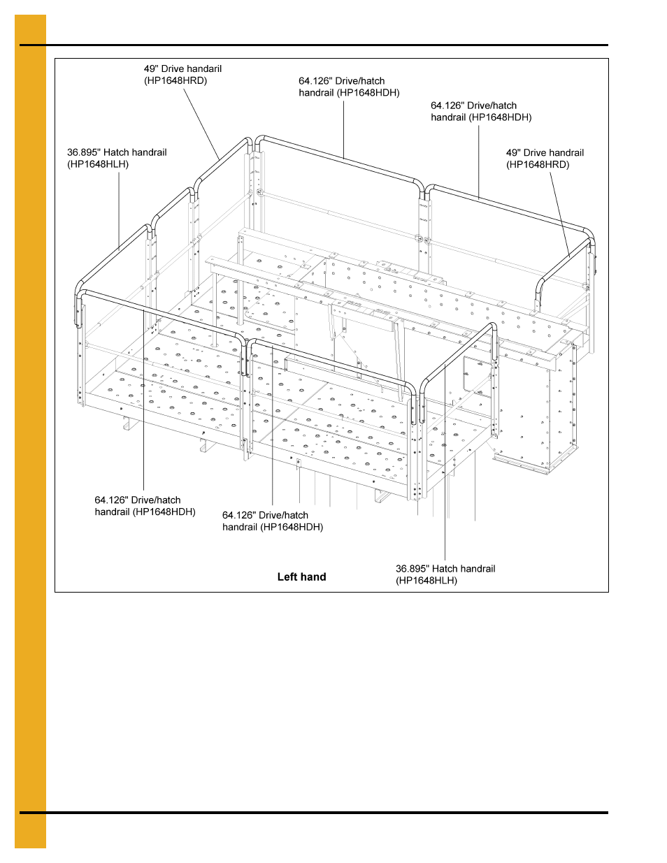 Figure 10m.), 30"-36" head platform post, rails and bracing | Grain Systems Bucket Elevtors, Conveyors, Series II Sweeps PNEG-1849 User Manual | Page 84 / 116
