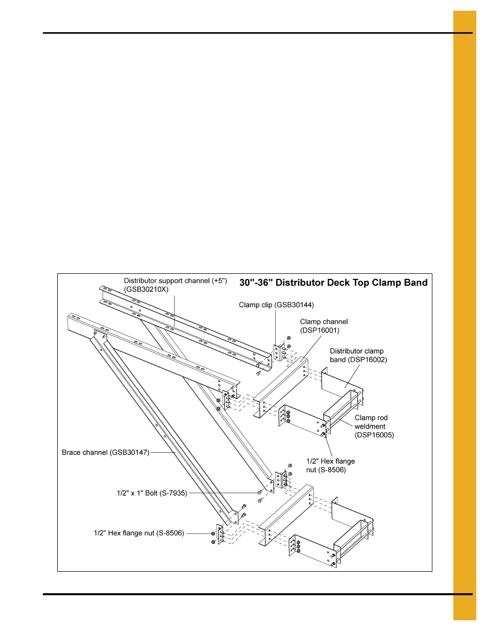 4 x 5 distributor platform (optional), Chapter 12 4 x 5 distributor platform (optional), Install clamp band | Chapter 12: 4 x 5 distributor platform (optional) | Grain Systems Bucket Elevtors, Conveyors, Series II Sweeps PNEG-1849 User Manual | Page 89 / 116
