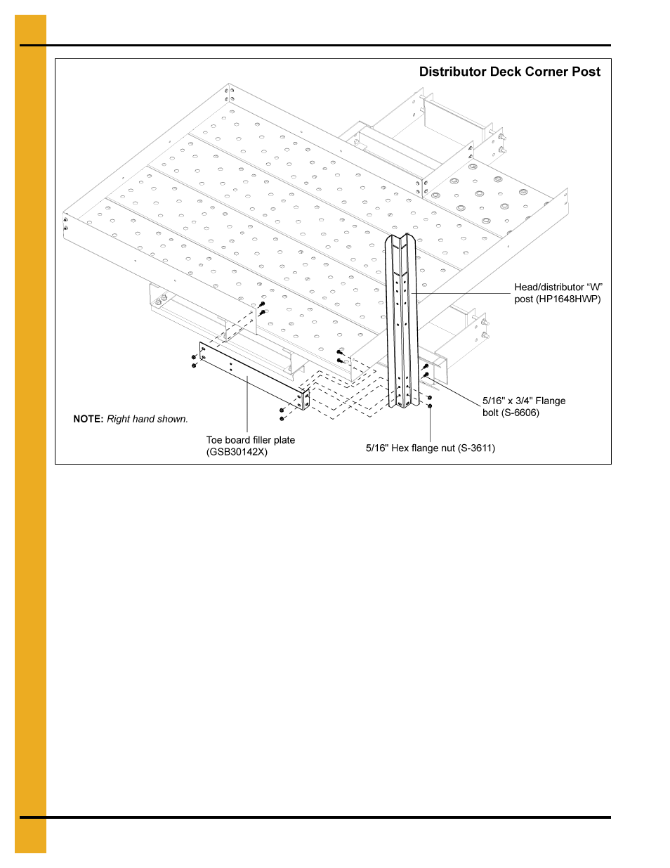 Install handrail posts - non entrance side, D nuts, Nd nuts | Grain Systems Bucket Elevtors, Conveyors, Series II Sweeps PNEG-1849 User Manual | Page 94 / 116