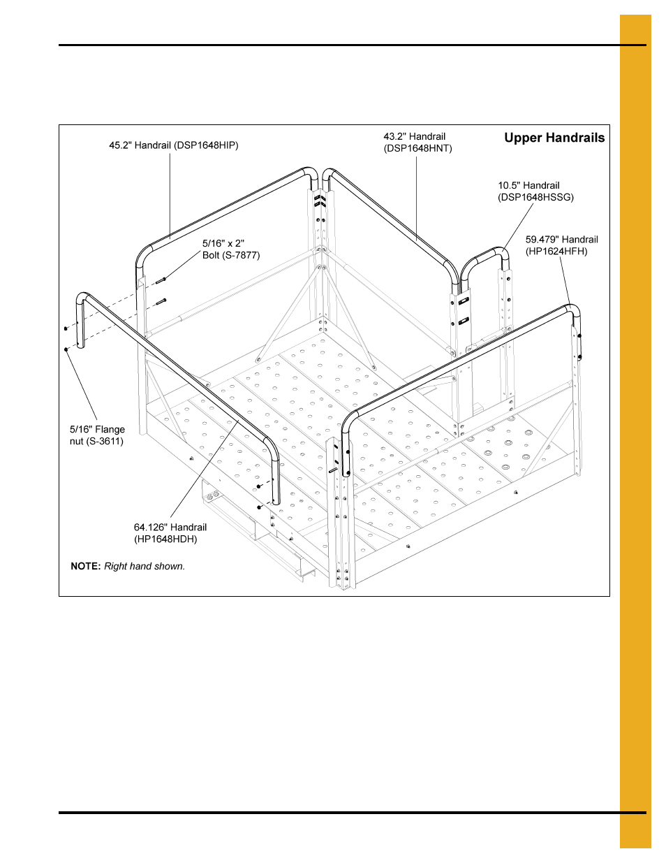Install upper handrails | Grain Systems Bucket Elevtors, Conveyors, Series II Sweeps PNEG-1849 User Manual | Page 97 / 116