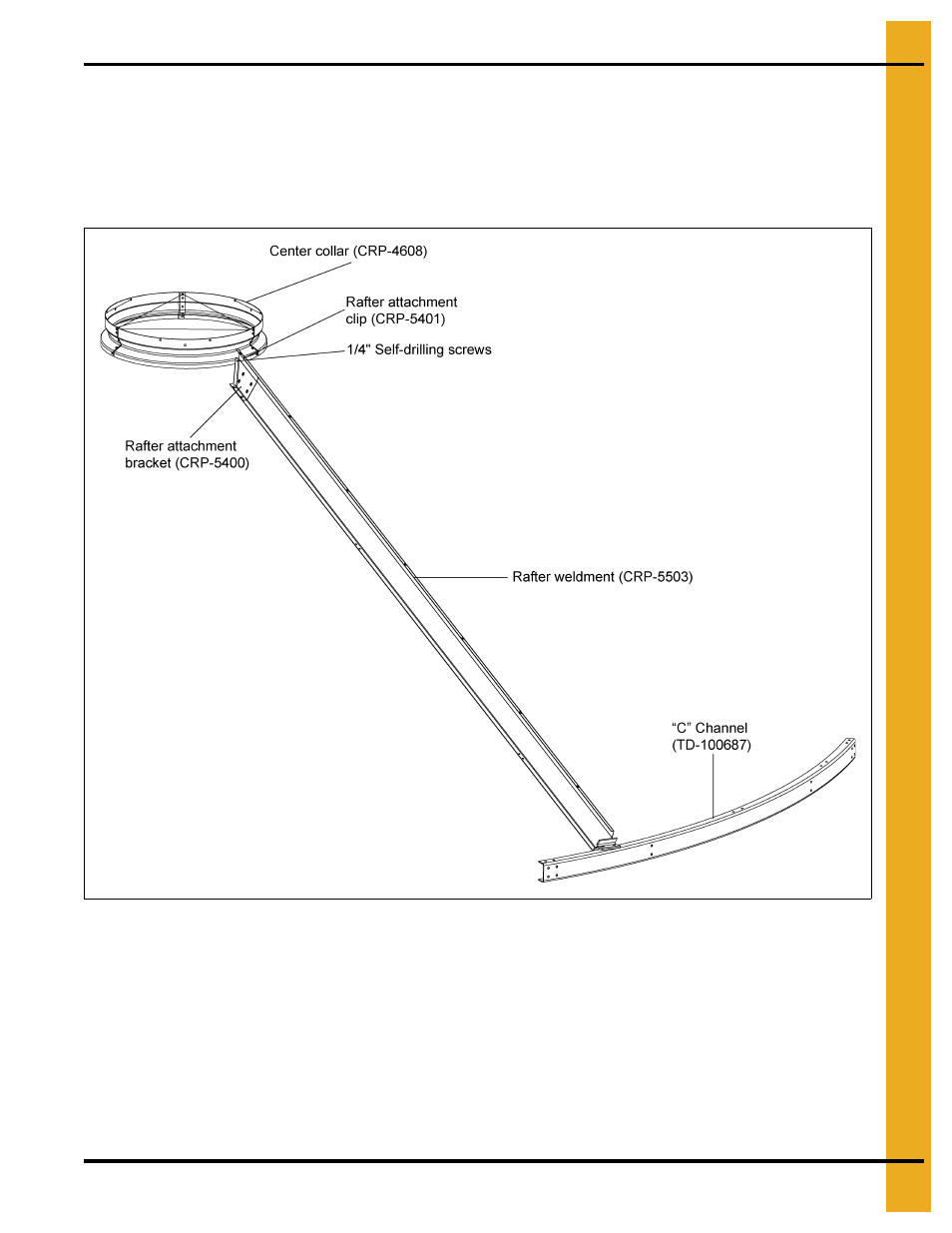 24'-36' diameter roof rafter instructions, Special roof instructions for 24' diameter tank | Grain Systems Bin Accessories PNEG-1795 User Manual | Page 11 / 28