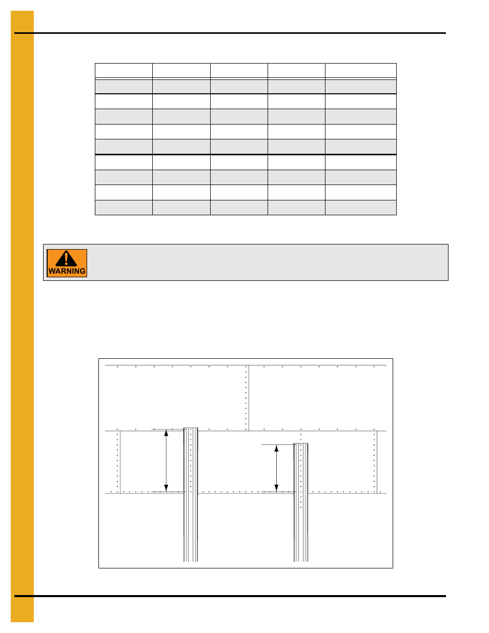 Leg size chart, Legs and leg bracing | Grain Systems Tanks PNEG-1460 User Manual | Page 70 / 106
