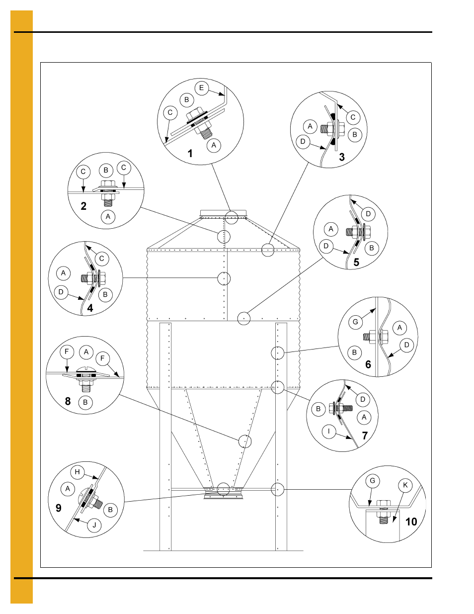 6' diameter 60° hopper bin hardware specifications | Grain Systems Tanks PNEG-1460 User Manual | Page 86 / 106