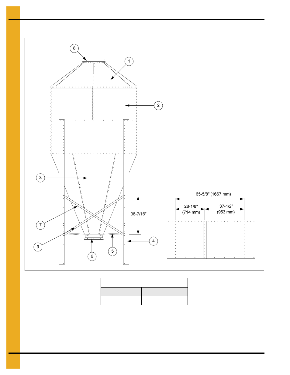 7' diameter 67° hopper bin specifications, Parts list | Grain Systems Tanks PNEG-1460 User Manual | Page 88 / 106