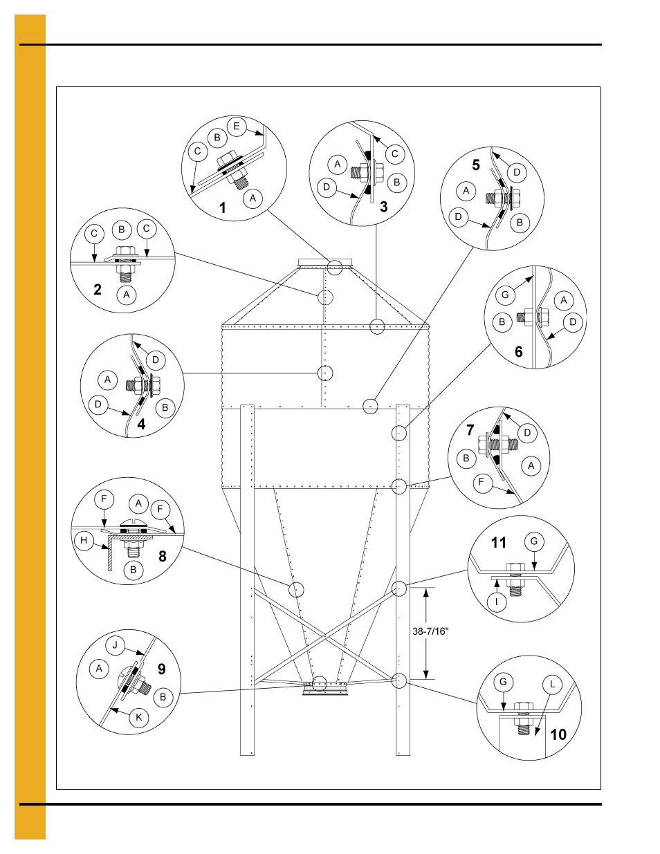 7' diameter 67° hopper bin hardware specifications | Grain Systems Tanks PNEG-1460 User Manual | Page 90 / 106