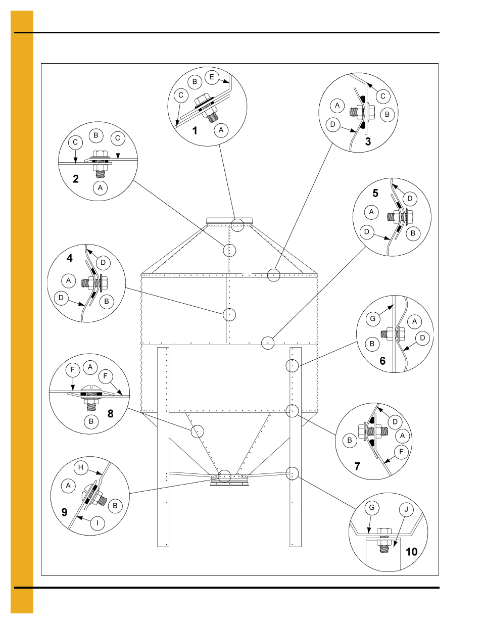 7' diameter 45° hopper bin hardware specifications | Grain Systems Tanks PNEG-1460 User Manual | Page 94 / 106