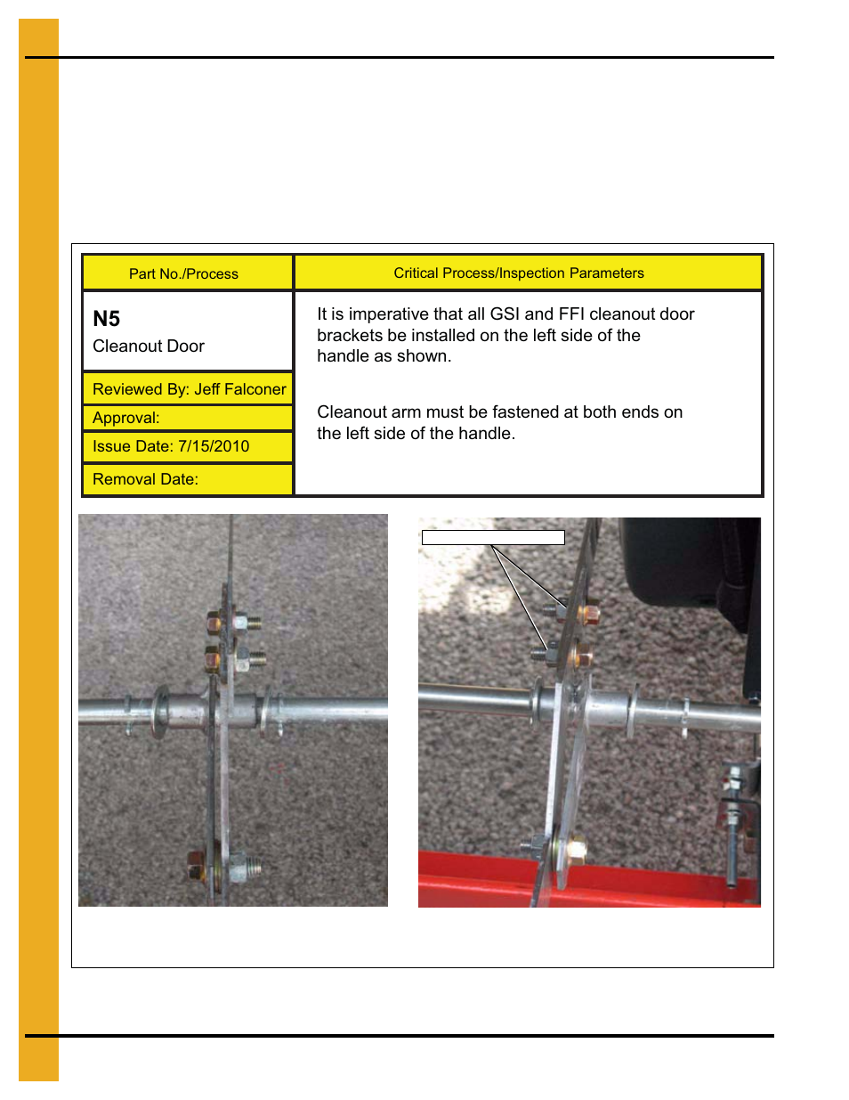 Cleanout door mechanism | Grain Systems PNEG-1765 User Manual | Page 10 / 14