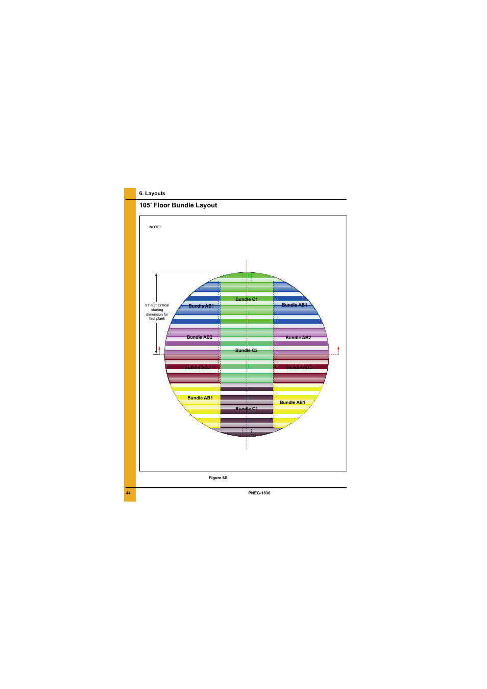 Layouts, 105' floor bundle layout | Grain Systems Bin Flooring PNEG-1836 User Manual | Page 44 / 50