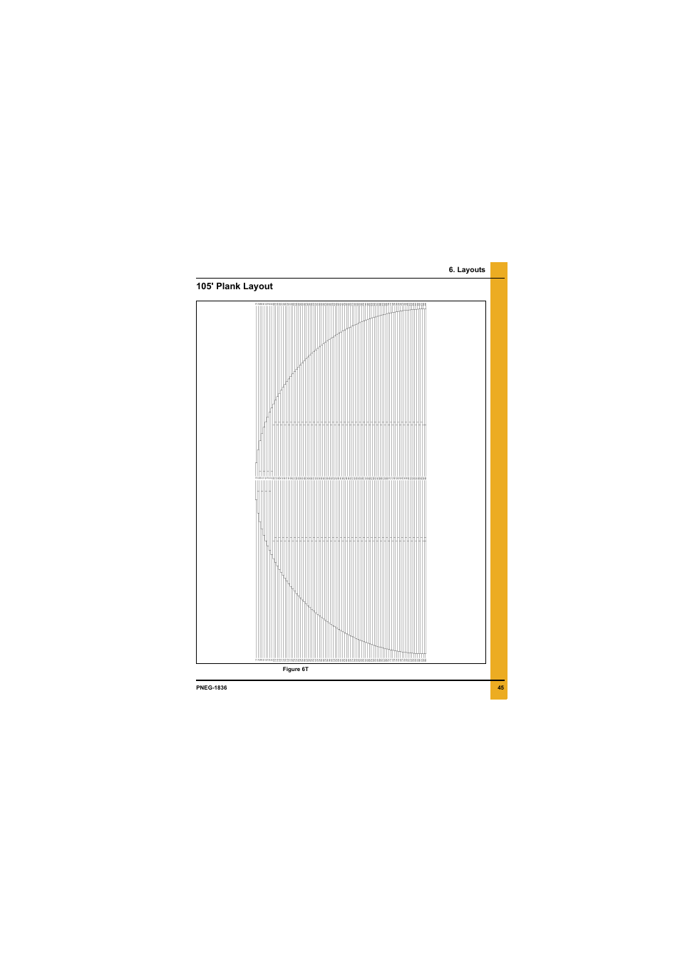 Layouts, 105' plank layout | Grain Systems Bin Flooring PNEG-1836 User Manual | Page 45 / 50