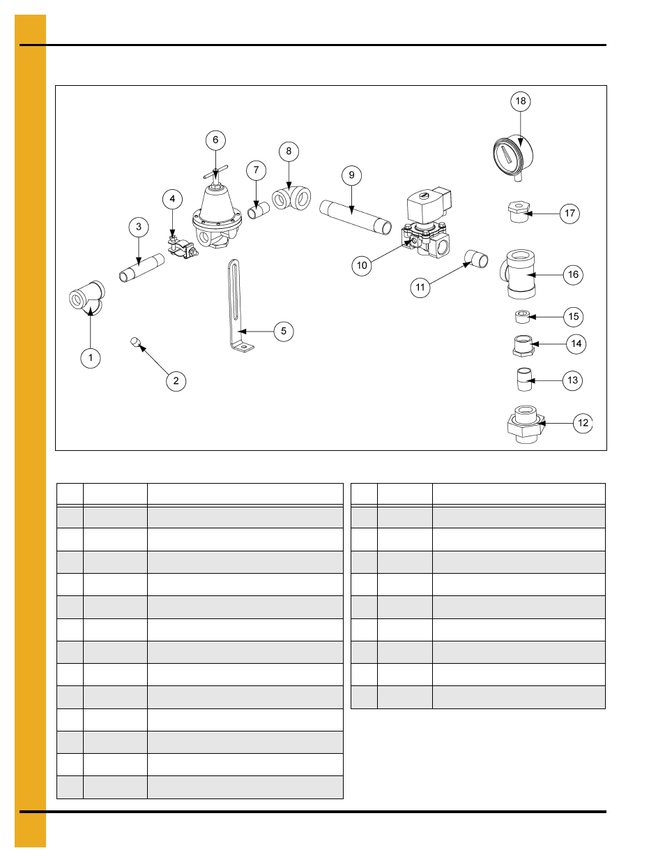 Propane vapor pipe train: all models, Parts list | Grain Systems PNEG-588-04 User Manual | Page 34 / 50