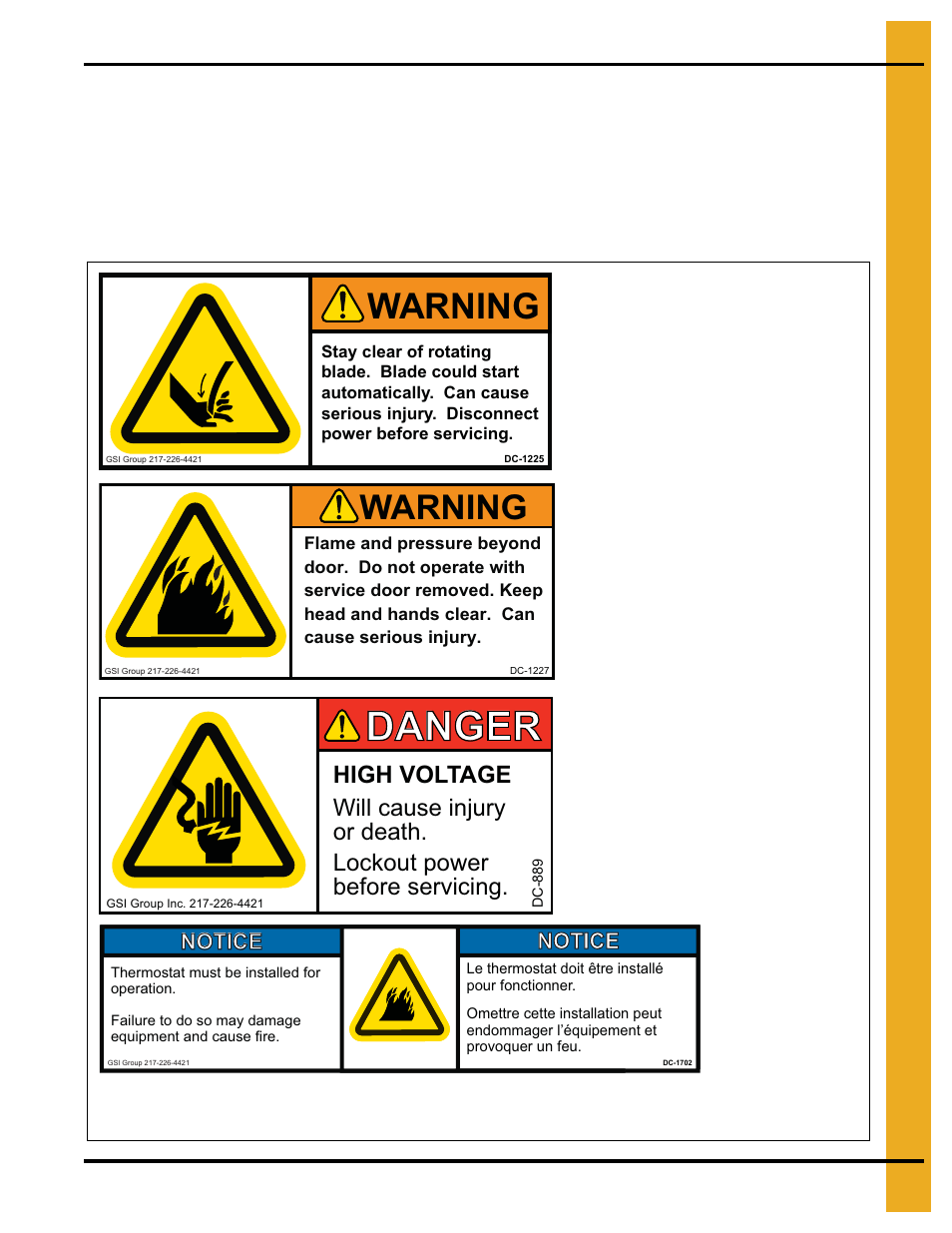 Danger, Warning, Notice | Decals | Grain Systems PNEG-588-04 User Manual | Page 7 / 50