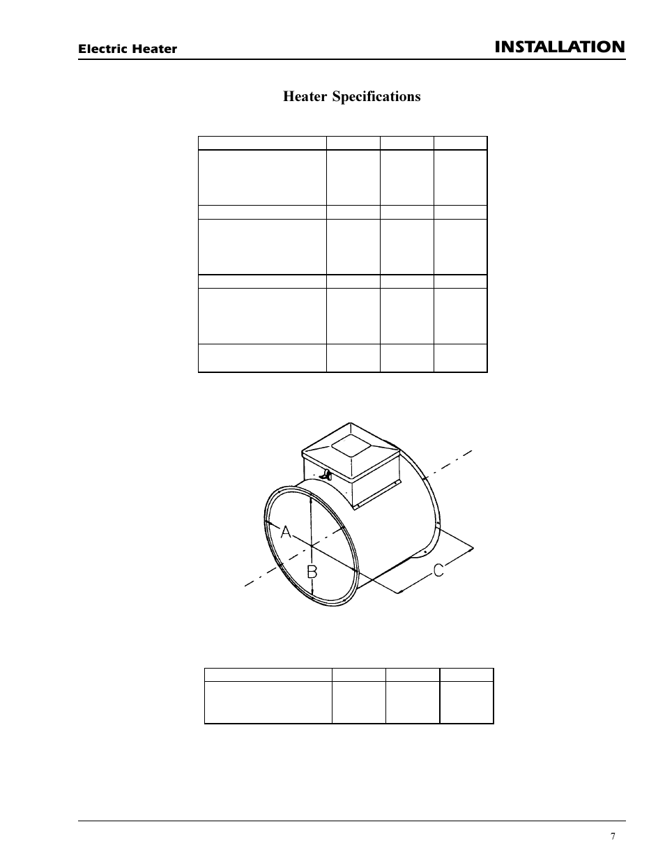 Installation, Heater specifications | Grain Systems PNEG-269 User Manual | Page 7 / 23