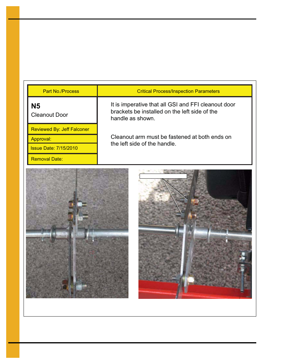 Cleanout door mechanism | Grain Systems PNEG-1764 User Manual | Page 12 / 16